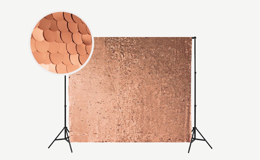 Rose gold sequin backdrop