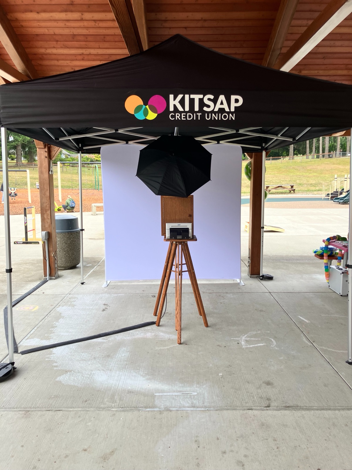 TBD Photo Booth setup at a Kitsap Credit Union event