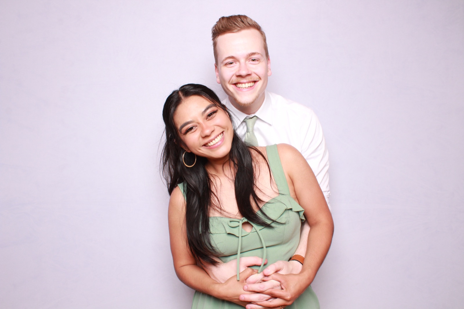 Wedding guests at photo booth