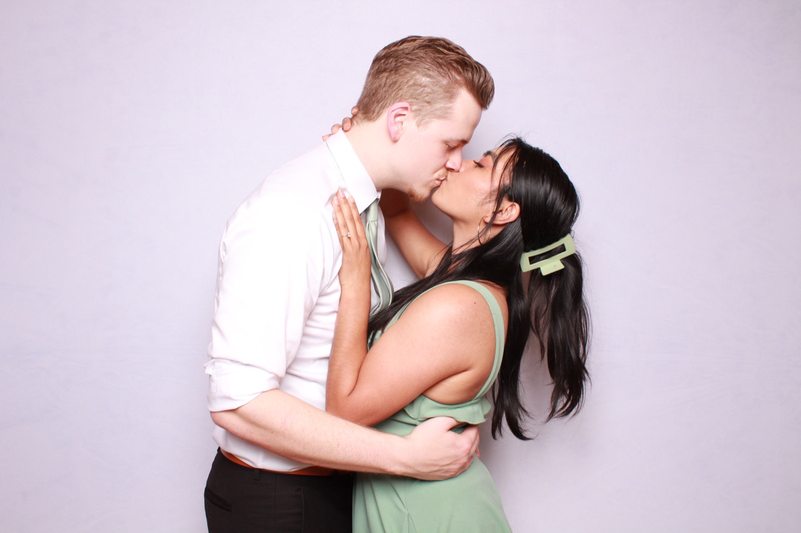 Wedding couple at photo booth