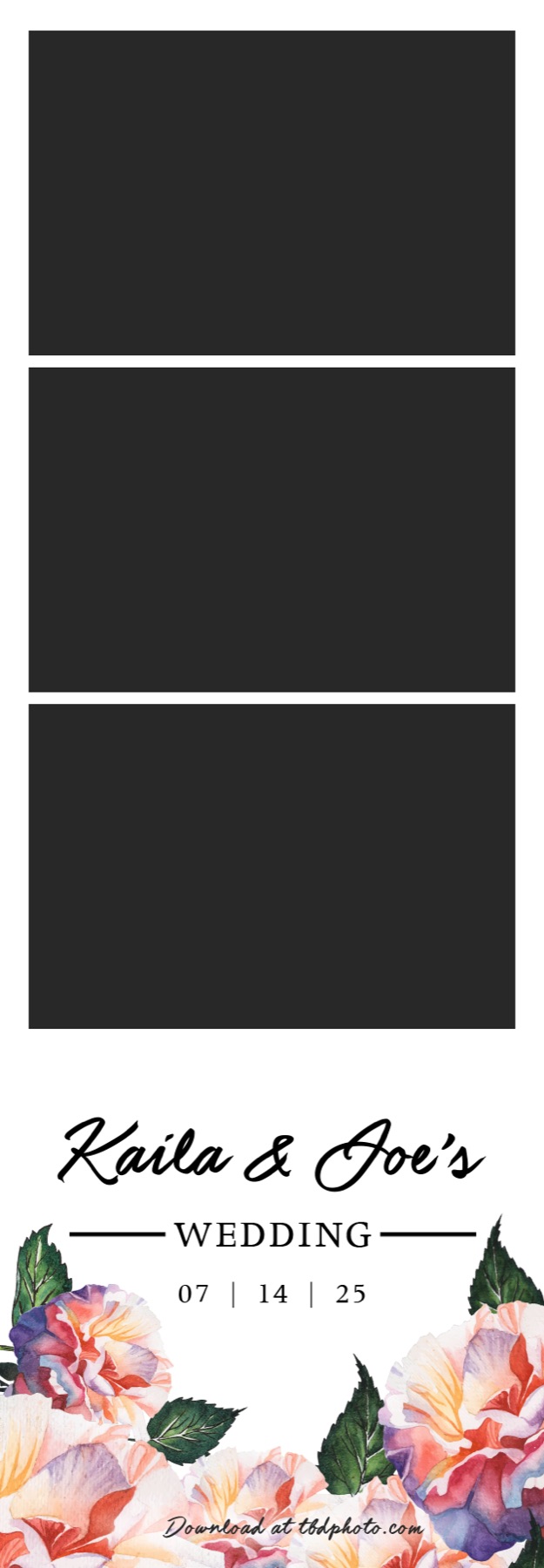 Bouquet photo strip template