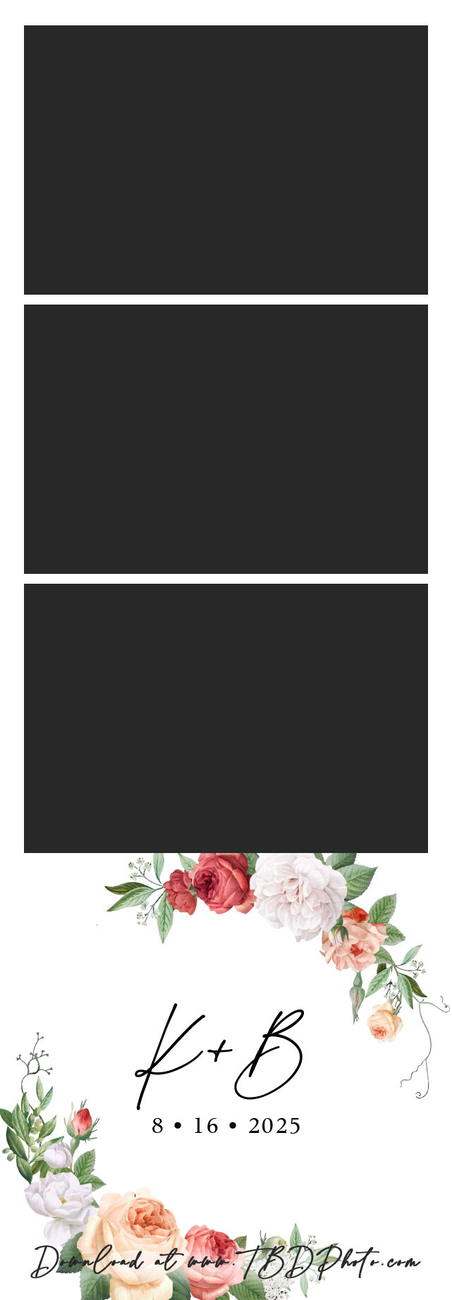 Peony photo strip template
