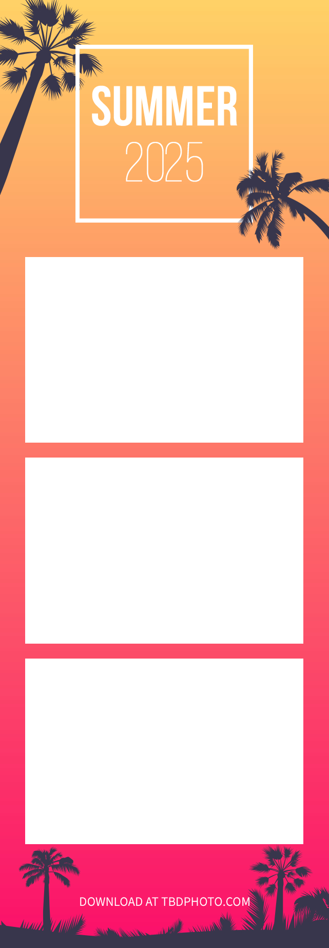 Summer photo strip template